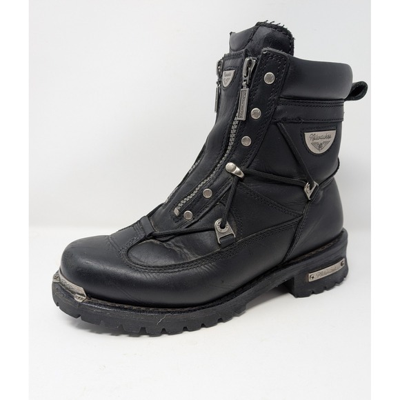 Milwaukee Motorcycle Boots MB440 Mens 9.5D Black Leather Biker Boots VERY NICE! main image 7